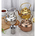 Miniatyrbillede 5 af 5: 1400ml Rustfrit Stål Tekande med Infuser, Antik, Velegnet til Induktion eller Gasblus