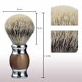 Miniatyrbilde 2 av 4: 100% Silvertip Badger Hair Shaving Brush, Håndlaget barberkost med fint harpikshåndtak og rustfritt stålbase Brown