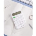 Miniatyrbillede 5 af 5: Standard lommeregner 12 cifre med stort LCD-display og runde knapper