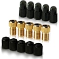 Miniatyrbild 1 av 5: Mässingadapter för Presta-ventil (5-pack + 10 lock)