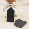 Miniatyrbillede 3 af 5: 100 stk. sorte gavemærker i papir med 100 stk. gratis naturjutegarn