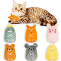 Miniatyrbild 1 av 4: Kattmyntaleksaker, inomhuskattungeleksaker med skaller, plyschkattkuddleksaker för kattungar som tuggar sparkgåvor, 6-pack