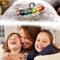 Miniatyrbilde 5 av 5: Kjør bort angsten din regnbueperler Fidget Ring, Perler Spinner Ring, Justerbar åpning