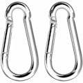 Pikkukuva 1 / 5: Mousquetons Grande Charge Charge Max 180KG en Alliage de Zinc pour Balançoire Hamac Escalade (Kit de 2pcs)