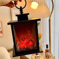 Miniatyrbild 4 av 5: Dekorativ eldstadsljuslykta, eldstadsljus LED simulerar logeffekt, touchbrytare och USB-driven