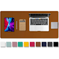 Miniatyrbillede 1 af 5: Læder Skrivebordsunderlag, Skridsikker PU Læder Skrivebordsunderlag, Laptop Skrivebordsunderlag, Vandafvisende Skrivebordsunderlag til Kontor og Hjem Brown 36" x 17"