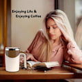 Miniatyrbild 3 av 5: Uppladdningsbar självomrörande mugg, självomrörande kaffemugg automatisk magnetisk omrörning kaffemugg självblandande kaffemugg roterande Brown