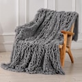Miniatyrbillede 1 af 4: Dekorativt ekstra blødt fuzzy faux pels tæppe 130*160cm, ensfarvet vendbart shaggy tæppe, hyggeligt fleece tæpper til sofa soveværelse, mørkegrå