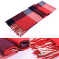 Miniatyrbilde 2 av 5: Kvinners lange rutete teppe chunky oversized vinter/varm skjerf store tartan skjerf wrap sjal gaver