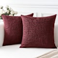 Pikkukuva 2 / 5: 2 kpl tyynynpäällistä, yksivärinen, pellavainen tyynynpäällinen, sohvaan, makuuhuoneeseen, kotiin, 45*45cm wine red
