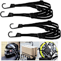 Miniatyrbilde 1 av 5: Bungee-snører med kroker, 2 stk. Justerbare bagasjeremmer Bungee-snører, Elastisk stropp med 4 glidende spenner for hjelm, skulderbag, feste