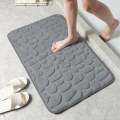 Miniatyrbillede 1 af 5: Memory Foam Bademåtte, Brostensbelagt Relief Coral Fleece Bademåtte, Hurtig Vandabsorberende, 16x24 tommer