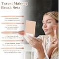 Miniatyrbillede 3 af 5: Rejse Makeup Børstesæt 5 stk. Mini Makeup Børster Professionelle Kosmetiske Værktøjer med Etui Spejl (Abrikos)