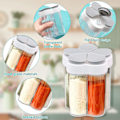 Miniatyrbilde 4 av 5: 2 stk. krydderbeholdere med lokk, tomme krydderdispensere i plast, 5 i 1 salt- og pepperbøsse i plast for hjem, restaurant, camping, matlaging, grill