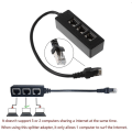 Pikkukuva 4 / 4: RJ45-jakajakaapeli, RJ45 1 uros - 3 naarasporttia LAN Ethernet -jakajakaapeli Y-sovitinkaapelin