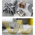 Pikkukuva 3 / 5: Kultaiset metalliset organza-nauhat - 3mm x 795m (875 jaardia) - lahjapaketointiin, DIY-ompeluprojekteihin, kimppuihin, kakunkoristeluun