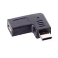 Pikkukuva 1 / 5: USB-C Type-C uros - Micro USB 2.0 5Pin naaras datasovitin 90 asteen kulmalla