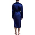 Miniatyrbild 2 av 3: Morgonrock för män sommar lätt bastudräkt långärmad morgonrock med bälte sommarrock pyjamas sidenpyjamas kimono pyjamas herrpresent Navy blue XXL