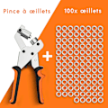 Miniatyrbillede 1 af 5: Professionelle øjepunch-tænger - minimal indsats - øjepunch med 100 øjer (indre Ø 10 mm)