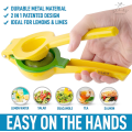 Miniatyrbild 5 av 5: Metallisk 2-i-1 citron- och limepress - Handpress för citron - Manuell citruspress för maximal extraktion