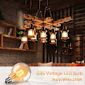 Miniatyrbilde 4 av 5: E27 LED-pære, E27 Retro-pære 4W G95 LED-pære E27 Varmhvit 2700K 360LM Edison Dekorativ Retro-pære Retro Antikk Lampe