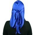 Miniatyrbillede 4 af 4: 2 stk. Lange Hale Durag, Unisex Silke-lignende Hovedbeklædning Brede Stropper Pirat Hårtab Chemo Cap til Hip-hop og Daglig Dekoration