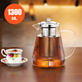 Miniatyrbillede 4 af 5: Glas Tekande, 1300ml, Tekande med Si, Borosilikatglas, Teservice, Glas Tekande, Infuser til Løse Blade Te plata