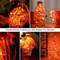 Miniatyrbild 5 av 5: Höstdekorationsljus, 12/8-pack 2m 20 LED höstfe-ljus Halloween inomhus blinkande stjärnljus batteri mikro silvertråd eldflugeljus Orange