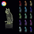 Miniatyrbillede 3 af 5: Kat Natlampe til Børn, 3D Sengelampe Kitty Illusion Natlampe LED Fjernbetjening 16 Farveskift, Soveværelsesindretning
