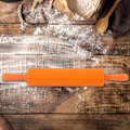 Miniatyrbillede 3 af 4: Rullepind, farverig silikone rullepind restaurant hjemmelavet brød cookie dej rulle værktøj Orange