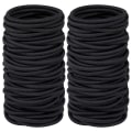 Miniatyrbilde 1 av 5: Elastiske hårstrikk for tykt, tungt og krøllete hår 120 stk, hårbånd for kvinners hår, svarte hestehaleholdere i bulk (4 mm)