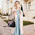 Miniatyrbillede 5 af 5: Dametasker Blomstermønster Crossbody Tasker Pom Pom Dekoration Håndtasker Tote Tasker til Kvinder Damer Skuldertaske PU Læder rosa