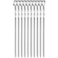 Miniatyrbilde 1 av 5: Rustfrie kebabspyd i rustfritt stål, 10 flate grillspyd i metall, gjenbrukbare grillspyd, for grønnsaker og kyllingkjøtt (41 cm/16 tommer)