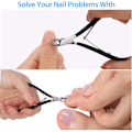 Miniatyrbild 4 av 5: 3-pack nagelbandsskärare, spetsiga blad, nagelbandstrimmer i rostfritt stål, nagelklippare, manikyrverktyg för naglar, ingen nagelbandspusher (svart)