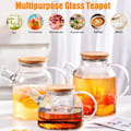 Miniatyrbillede 3 af 5: 1,8 L Glas Tekande med Trælåg, Varmebestandig, Elegant Moderne Design Tekande til Te, Varmt Te oro