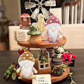 Miniatyrbild 4 av 5: Semester svamp hatt gnom prydnad - Set av 2 skandinaviska stoppade plysch Tomte Gonks