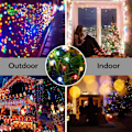 Pikkukuva 4 / 5: Värikkäät ulkojouluvalot, 30M 300 LED-valoa 8 tilaa Vedenpitävät LED-keijuvalot sisä- ja ulkokäyttöön, vihreä johto Yellow light