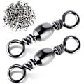 Miniatyrbild 1 av 5: 100 st Fiske Tackle Swivel Kolstål Fiske Connector Swivel Färskvatten Swivels Stål Kroklina Connector Rullande Fiske Swivels size 2