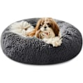 Miniatyrbilde 1 av 5: Hundeseng og katteseng, original beroligende hundeseng for små og mellomstore kjæledyr dark grey 27 x 27 Inch