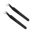 2-pack - Böjda pincetter för nageldekoration black