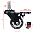 Miniatyrbild 2 av 5: Swivel Casters 50mm Casters för möbeltransport, 40kg lastkapacitet vardera, M10 skruv