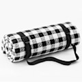 Pikkukuva 1 / 5: Piknikviltti, piknikmatto, rantapiknikviltti, retkeilyviltti 79''X79'' Vedenpitävä hiekankestävä ulkomatto Black white 79"L x 79"W