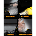 Miniatyrbillede 5 af 5: Genopladelig LED-projektør, 3 lystilstande 2 COB Vandafvisende bærbar LED-projektør, 360° rotation 1400LM arbejdslys til garage, camping, nødsituationer