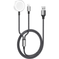 Miniatyrbild 1 av 5: Laddare för Apple Watch iWatch Series 7/6/SE/5/4/3/2/1, 2 i 1