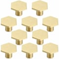 Pikkukuva 1 / 5: 10 kpl messinkiset kuusikulmaiset nupit, kaapin oven nupit pyöreät messinkiset nupit huonekalunupit 30*21mm