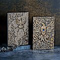 Miniatyrbillede 5 af 5: Præget læderjournal Skrive notesbog Rejsedagbog til at skrive i, Phoenix-gave til mænd og kvinder, med gylden klassisk pen, (Bronze) Bronze 8.4x5.7In