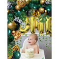 Miniatyrbild 2 av 5: Djungelsafari tema tropiska salvia gröna ballonger babyshower fest dekorationer dekorationer 1:a födelsedagstema pojkar flickor