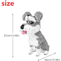 Miniatyrbild 2 av 4: Mikrobyggstenar Mini Pet Building Toy Bricks för barn Big Schnauzer 13.38 x 7.87 x 14.56 inches
