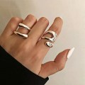 Miniatyrbild 5 av 5: Justerbara ringar i 925 sterling silver med dubbla linjer, personlig ring, fint smycke