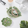 Miniatyrbillede 5 af 5: Keramisk Smykkedish, Keramisk Smykkebakke, Blomst og Blad Smykkedish, Nøglebakke, til Smykker Ringe Øreringe